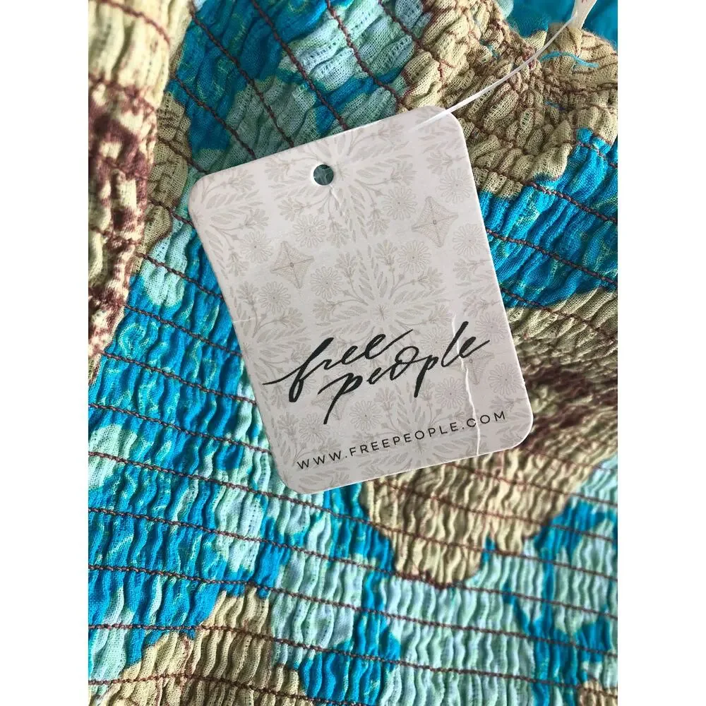 Free People Adriel Midi Dress Hawaiian Ocean Combo Women's Medium NEW - Picture 7 of 11